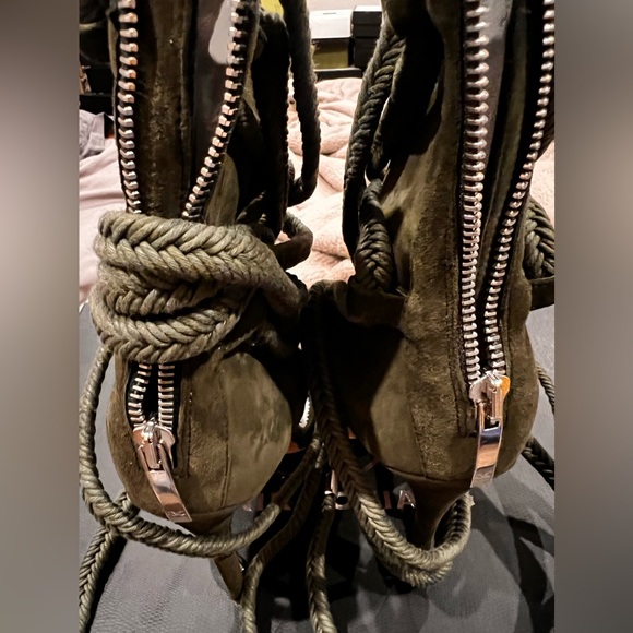 Brand New Monika Chiang Cosima Army Green Suede Sandals EU 38.5 U.S. 8 - Picture 5 of 8